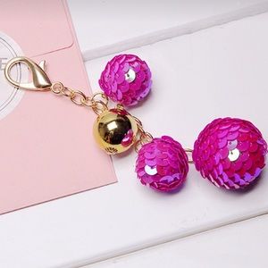 Colored glitter keychains